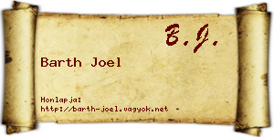 Barth Joel névjegykártya